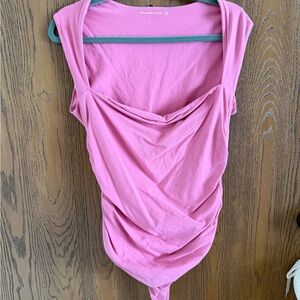 Abercrombie & Fitch Pink Draped Bodysuit